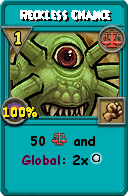 Wizard101 Balance spell card: Reckless Chance, Spell ID 12868