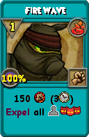 Wizard101 Fire spell card: Fire Wave, Spell ID 12869