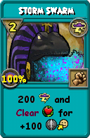 Wizard101 Storm spell card: Storm Swarm, Spell ID 12870