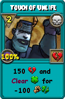 Wizard101 Death spell card: Touch of Unlife, Spell ID 12875