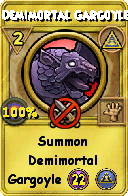 Wizard101 Myth spell card: Demimortal Gargoyle, Spell ID 12896