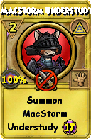 Wizard101 Myth spell card: MacStorm Understudy, Spell ID 12898