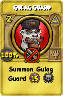 Wizard101 Myth spell card: Gulag Guard, Spell ID 12900