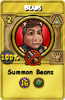 Wizard101 Myth spell card: Beans, Spell ID 12904