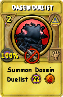 Wizard101 Myth spell card: Dasein Duelist, Spell ID 12905