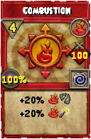 Wizard101 Fire spell card: Combustion, Spell ID 12909