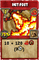 Wizard101 Fire spell card: Hot Foot, Spell ID 12910