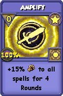 Wizard101 Star spell card: Amplify, Spell ID 12911