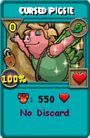 Wizard101 Life spell card: Cursed Pigsie, Spell ID 12920