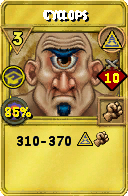 Wizard101 Myth spell card: Cyclops, Spell ID 12926