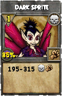 Wizard101 Death spell card: Dark Sprite, Spell ID 12927