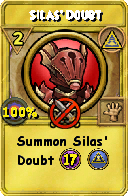 Wizard101 Myth spell card: Silas' Doubt, Spell ID 12935