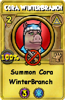 Wizard101 Myth spell card: Cora WinterBranch, Spell ID 12937