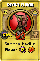 Wizard101 Myth spell card: Devil's Flower, Spell ID 12939