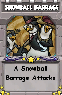 Wizard101 School 16 spell card: Snowball Barrage, Spell ID 12950
