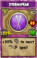 Wizard101 Storm spell card: Stormspear, Spell ID 12952