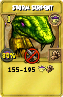 Wizard101 Storm spell card: Storm Serpent, Spell ID 12956