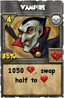 Wizard101 Death spell card: Vampire, Spell ID 12968