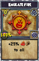 Wizard101 Shadow spell card: Emulate Fire, Spell ID 12971