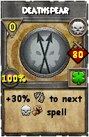 Wizard101 Death spell card: Deathspear, Spell ID 12984