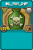 Wizard101 Death spell card: BG_Test_DOT, Spell ID 12985