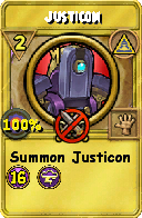 Wizard101 Myth spell card: Justicon, Spell ID 12996