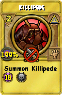 Wizard101 Myth spell card: Killipede, Spell ID 12998