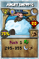Wizard101 Moon spell card: Angry Snowpig, Spell ID 12423