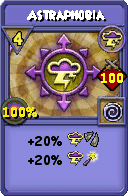 Wizard101 Storm spell card: Astraphobia, Spell ID 12578