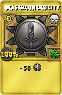 Wizard101 Death spell card: Beastmoon Debility, Spell ID 12844