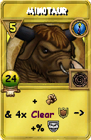 Wizard101 Cantrips spell card: Minotaur, Spell ID 12917