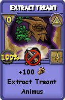 Wizard101 Myth spell card: Extract Treant, Spell ID 12718