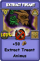 Wizard101 Myth spell card: Extract Treant, Spell ID 12769
