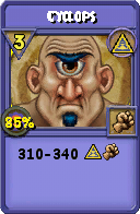 Wizard101 Myth spell card: Cyclops, Spell ID 12794
