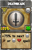 Wizard101 Death spell card: Deathblade, Spell ID 12066