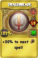 Wizard101 Balance spell card: Dragonblade, Spell ID 12378