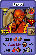 Wizard101 Fire spell card: Efreet, Spell ID 12340