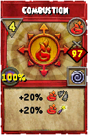 Wizard101 Fire spell card: Combustion, Spell ID 12001