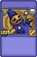 Wizard101 Death spell card: Polymorph - Doll, Spell ID 12598