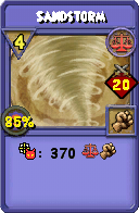 Wizard101 Balance spell card: Sandstorm, Spell ID 12625