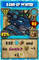 Wizard101 Ice spell card: Lord of Winter, Spell ID 13001