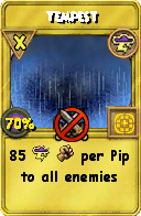 Wizard101 Storm spell card: Tempest, Spell ID 13005