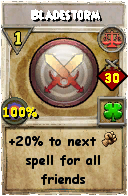Wizard101 Balance spell card: Bladestorm, Spell ID 13006