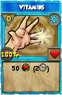 Wizard101 Ice spell card: Vitamins, Spell ID 13016
