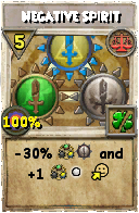 Wizard101 Balance spell card: Negative Spirit, Spell ID 13021