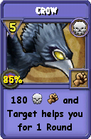 Wizard101 Death spell card: Crow, Spell ID 13025