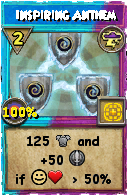 Wizard101 Storm spell card: Inspiring Anthem, Spell ID 13030