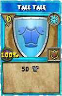 Wizard101 Ice spell card: Tall Tale, Spell ID 13035