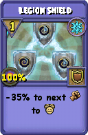 Wizard101 Ice spell card: Legion Shield, Spell ID 13040