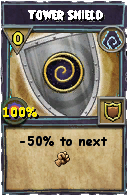 Wizard101 Shadow spell card: Tower Shield, Spell ID 13042